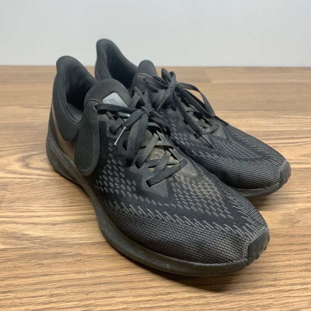 Nike Mens Air Zoom Winflo 6 AQ7497-004 Black Running Shoes Sneakers Size 12